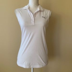 White cotton Puma Golf Sleeveless Polo S